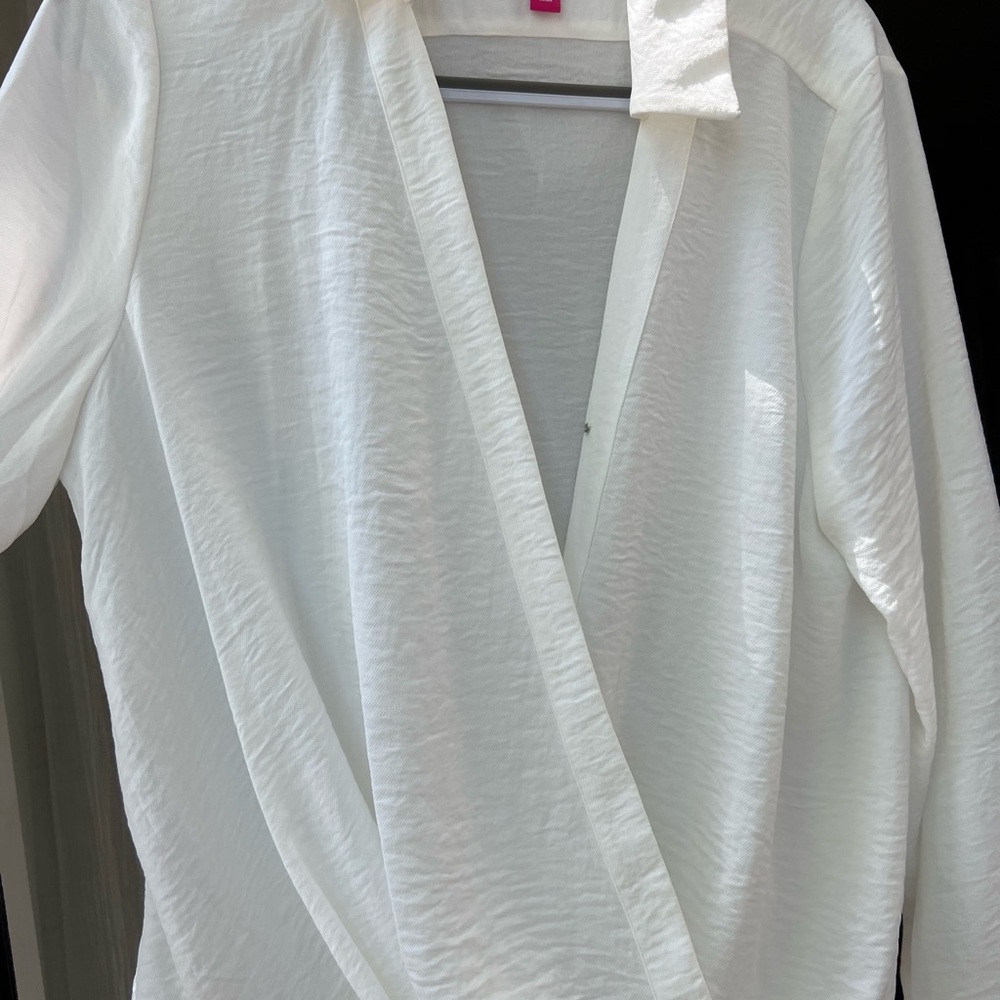 Vince Camuto White Wrap Blouse